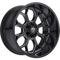 Roues Edge Off Road 301BM Milled Noir Brillant 22x12 - 6x135 -44 Offset — Roues et jantes
