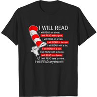 T-shirt I Will Read I Will On A Boat On A Train In The Rai — T-shirts pour hommes