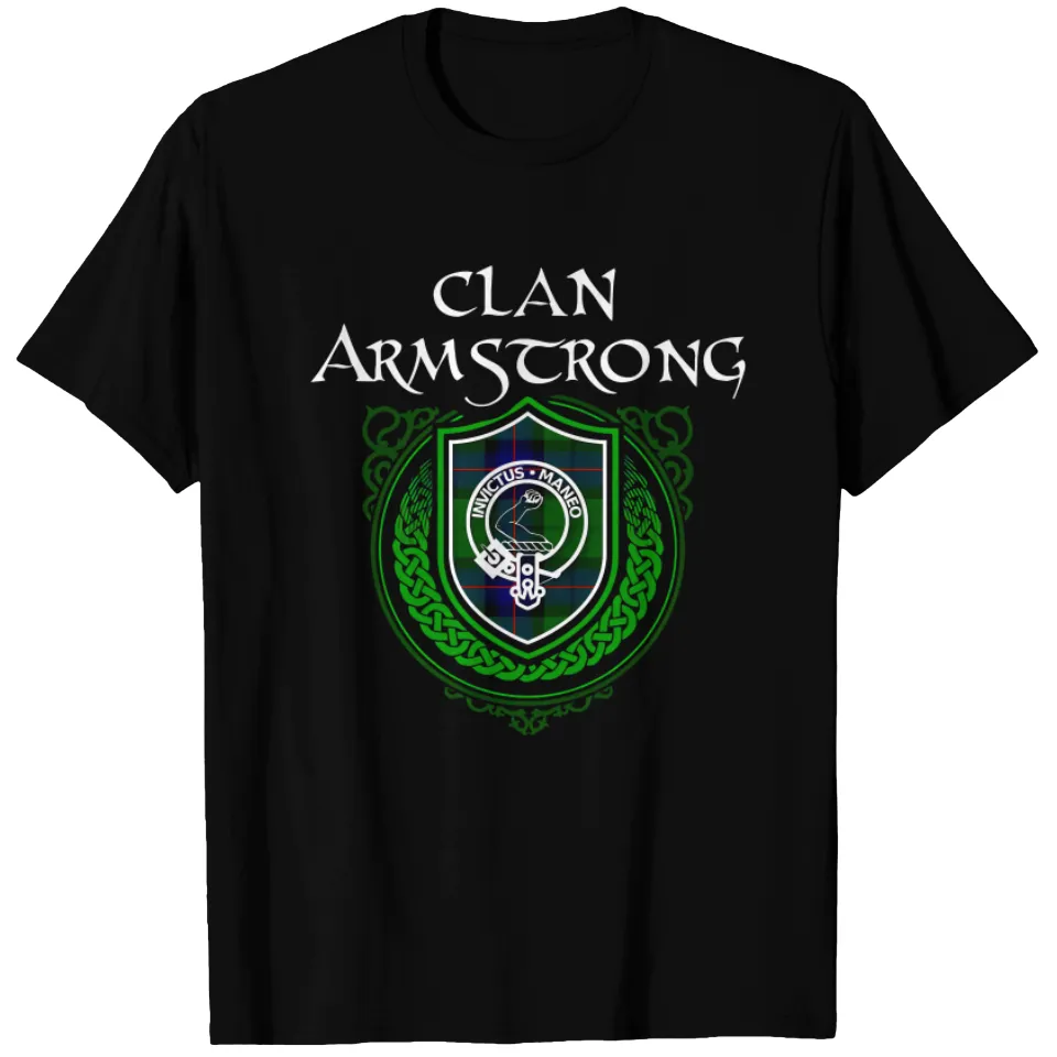 Armstrong Surname Scottish Clan Tartan Crest Badge T-shirt for Men