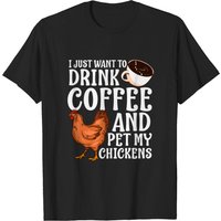 T-shirt drôle pour les amateurs de café et de poulet