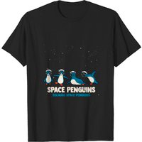 Space Penguins Funny Astronaut T-Shirt for Men