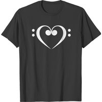 T-shirt pour hommes Bass Clef Love Heart Bass Guitar Player — T-shirts pour hommes