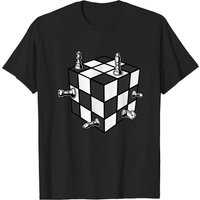 T-shirt Chess Rubix Cube pour hommes en noir — T-shirts pour hommes