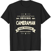 T-shirt Cameraman Original pour hommes en noir