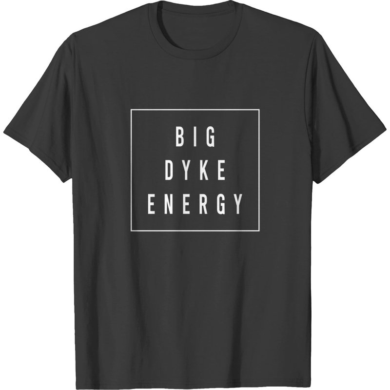 T-shirt Big Dyke Energy pour hommes en noir — T-shirts pour hommes