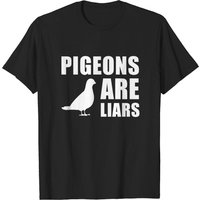 T-shirt Pigeons Are Liars pour hommes en noir