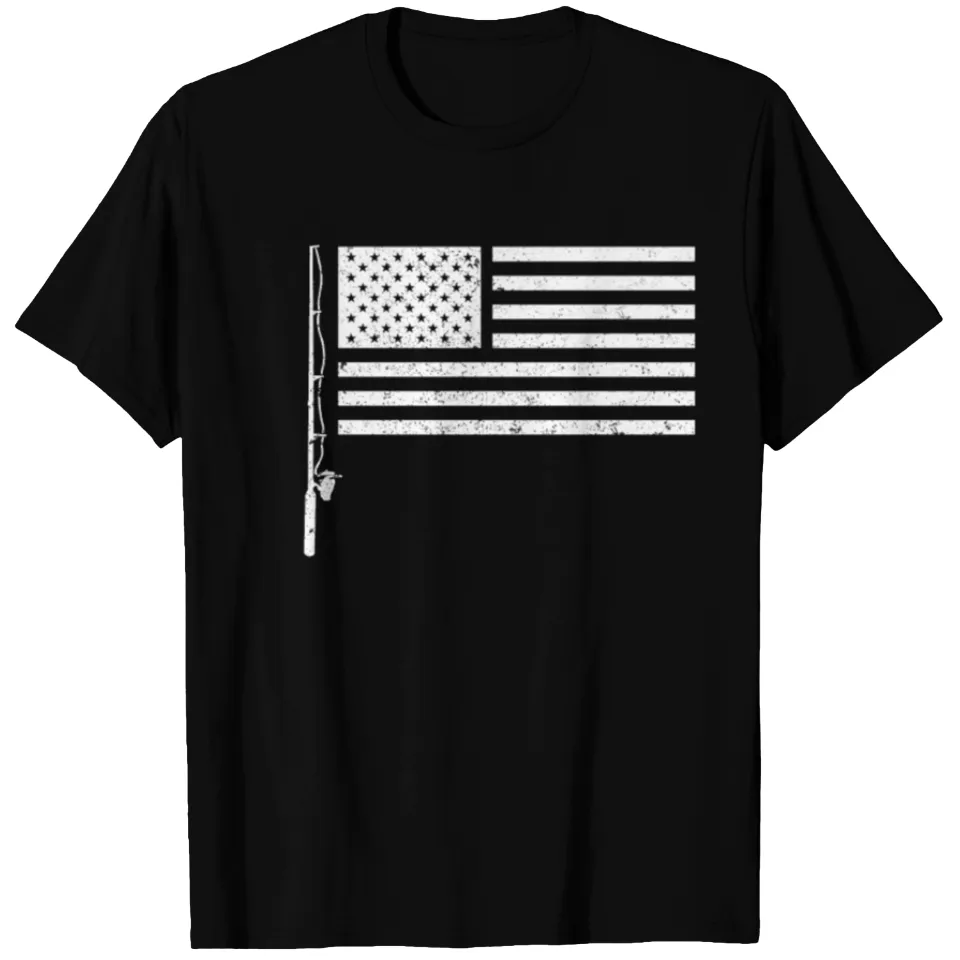 American Flag Fishing T-Shirt for Men