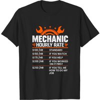 Funny Mechanic Hourly Rate T-Shirt for Men