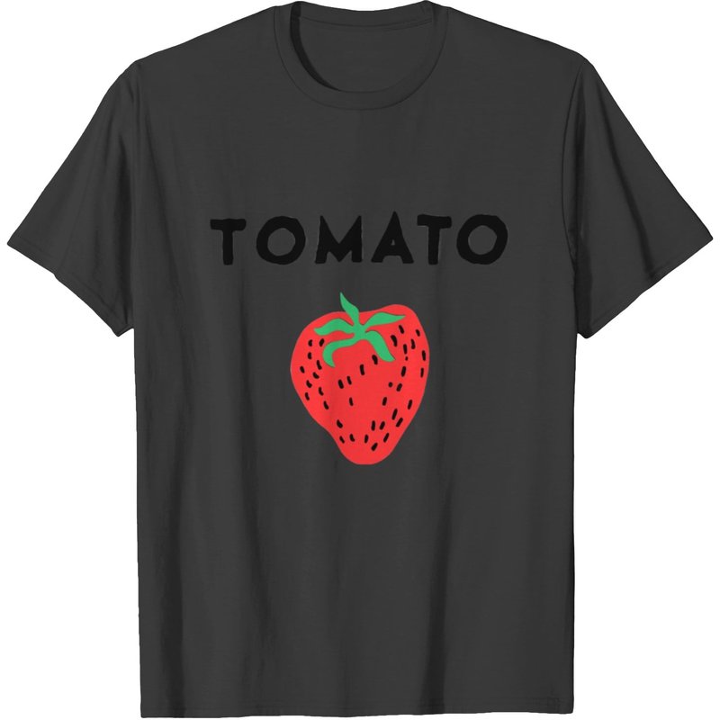 T-shirt Tomate Fraise pour Jeunesse en Noir — T-shirts pour hommes