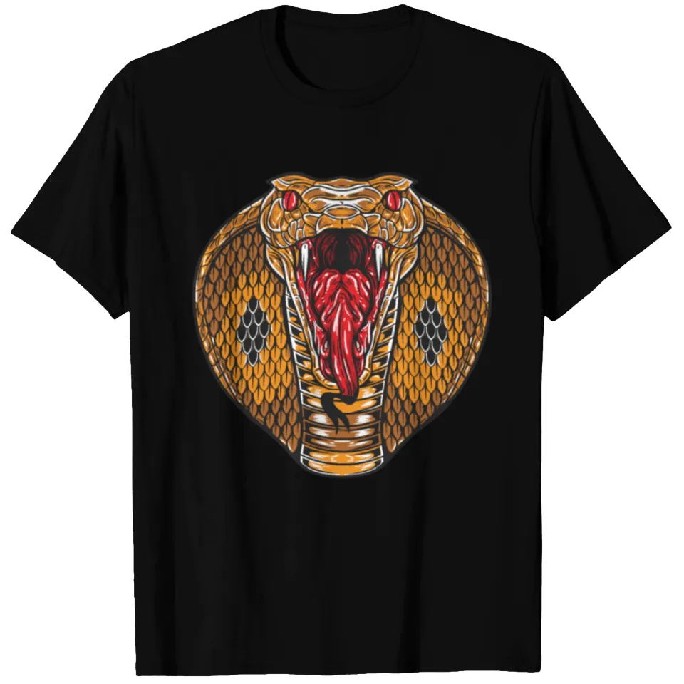 Angry King Cobra Face T-Shirt for Men — Mens T Shirts