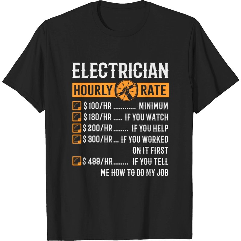T-shirt Taux Horaire Électricien pour Hommes — T-shirts pour hommes