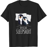 Penguin Sleep Shirt for Men - Black T-Shirt