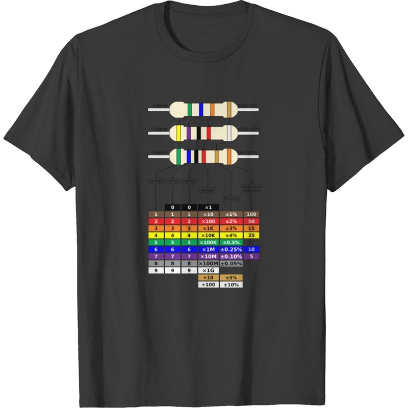 T-shirt amélioré avec le tableau des couleurs de résistance pour hommes — T-shirts pour hommes