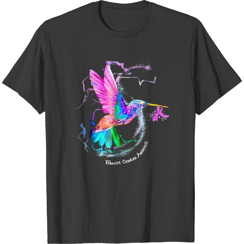T-shirt Hummingbird Ruban Sensibilisation au Cancer du Sein pour Hommes