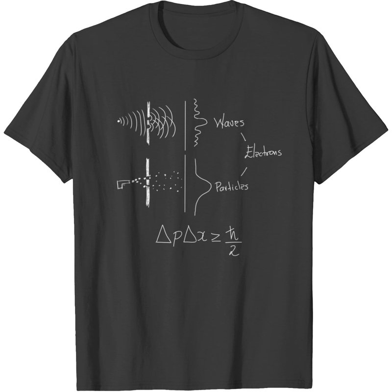 Uncertainty Relation T-Shirt for Men in Black — Mens T Shirts