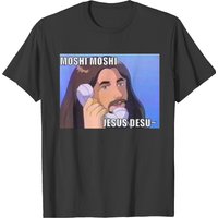 T-shirt Moshi Moshi Jesus Desu Anime pour hommes — T-shirts pour hommes