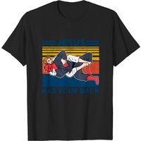 T-shirts Jiu Jitsu Jésus a Votre Dos pour Hommes BJJ MMA — T-shirts pour hommes