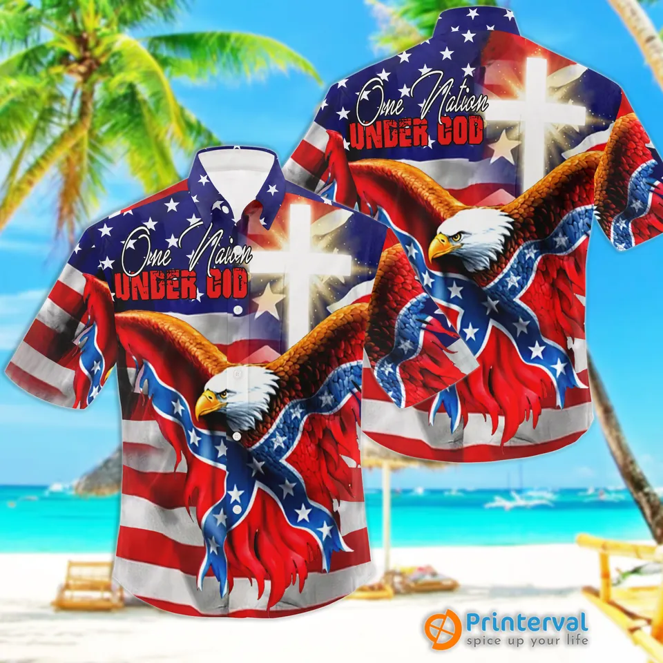 Chemise hawaïenne American Eagle Drapeau des États-Unis pour unisexe — Chemises décontractées pour hommes