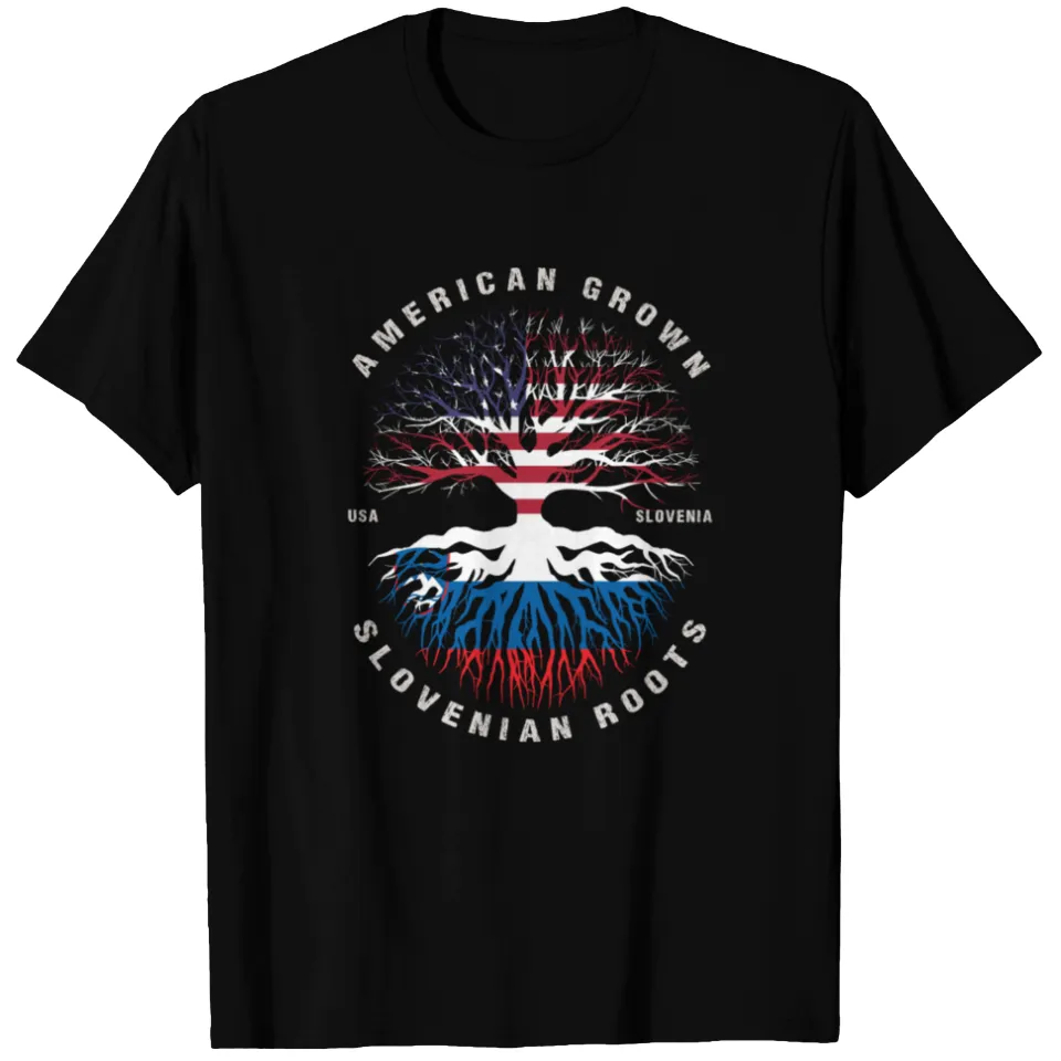 T-shirt Drapeau Slovène Racines Slovènes Américaines pour Hommes