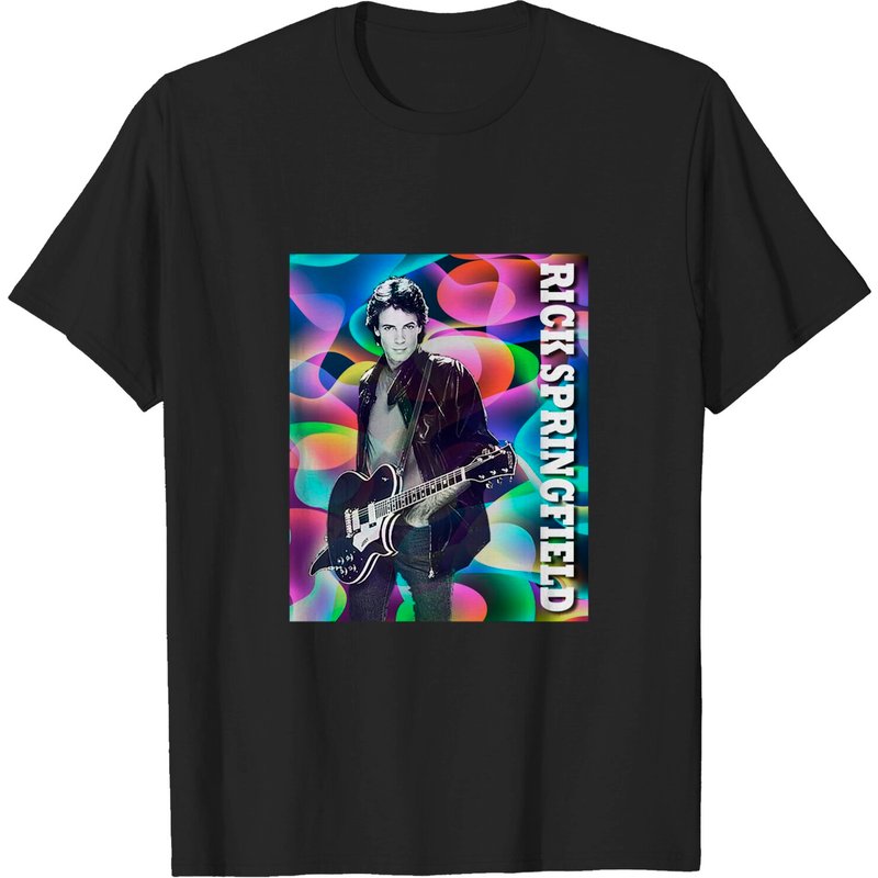 T-shirt pour hommes Rick Springfield en noir — T-shirts pour hommes