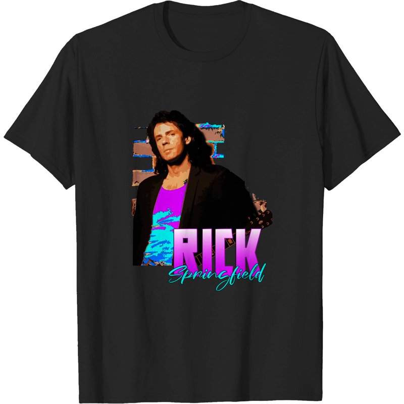 T-shirt pour hommes Rick Springfield en noir — T-shirts pour hommes
