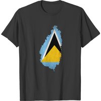 T-shirt Carte du Drapeau de Sainte-Lucie pour Hommes — T-shirts pour hommes