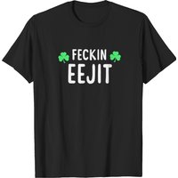 T-shirt Saint Patricks Feckin Eejit pour hommes en noir — T-shirts pour hommes