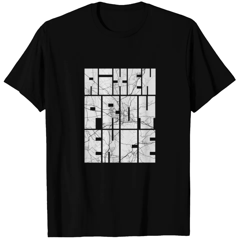 T-shirt léger typographique de la carte d'Aix-en-Provence pour hommes