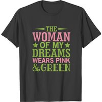 La Femme De Mes Rêves Porte Un T-Shirt HBCU AKA Rose & Vert Pour Hommes