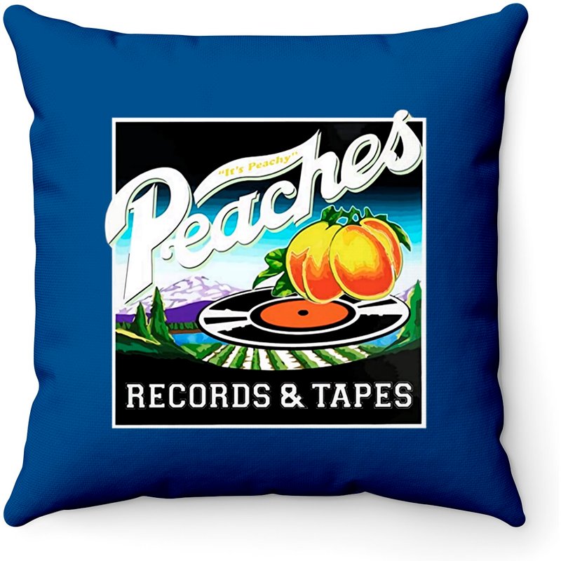 Coussins Décoratifs avec Logo Déchu de Peaches Records And Tapes — Coussins décoratifs