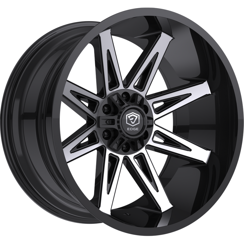 Roues Edge Off Road 304MB Noir Brillant Usiné - 20x9 - 5x127 — Roues et jantes