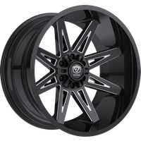 Edge Off Road Wheels 304BM Gloss Black Milled - 22x12 -5x127 -44 — Wheels & Rims