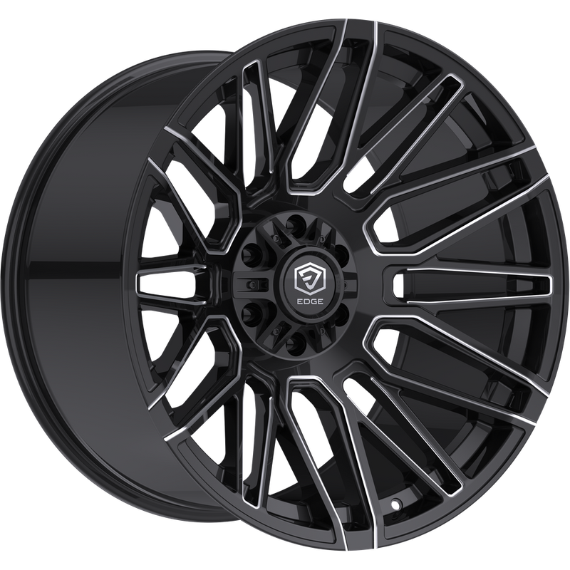 Jantes Edge Off Road 306BM Noir Brillant Milled - 22x10 - 5x127 -19 Offset — Roues et jantes