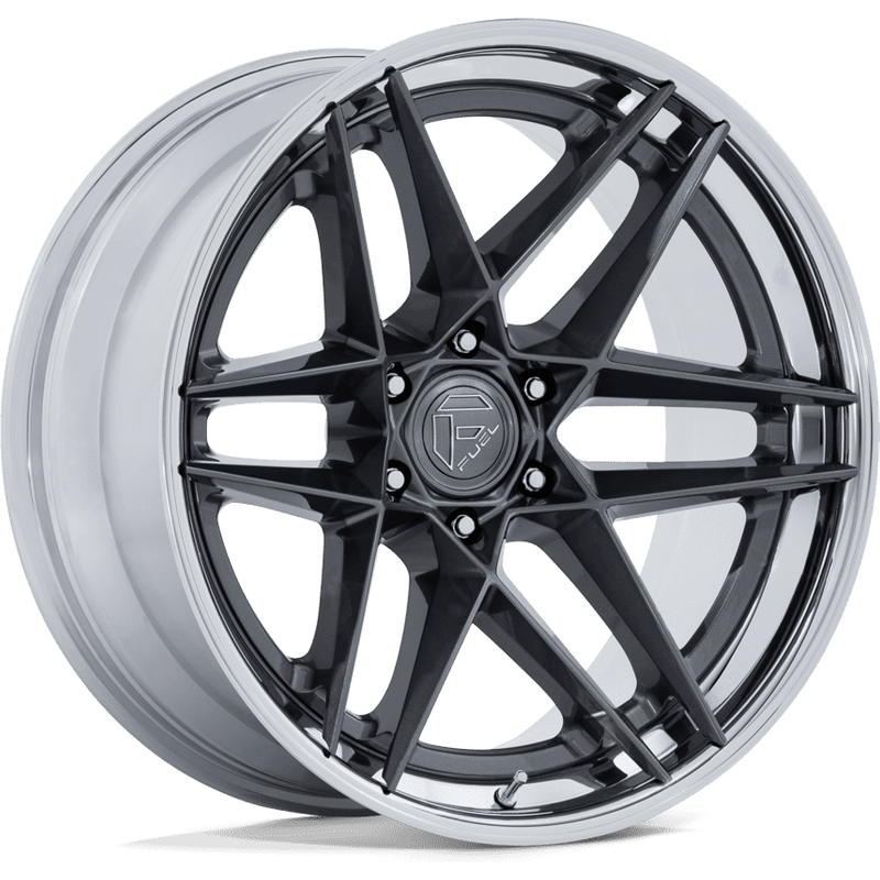 Fuel FC408 Flight Gloss Gunmetal Wheels with Chrome Lip - 20x10 — Wheels & Rims