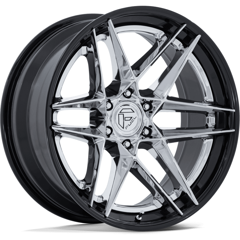 Fuel FC408 Flight Chrome Wheels with Gloss Black Lip - 20x10 — Wheels & Rims