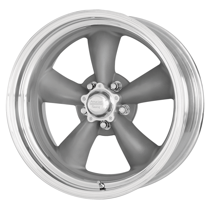 American Racing Vintage VN215 Classic Torq Thrust II 15x10 Wheels Gray Machined Lip 5x114.3 BP -44mm Offset — Wheels & Rims