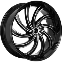 Jantes Eclipse 104 Noires Brillantes Usinées - 24x9.5 - 6x135 - 25 Offset — Roues et jantes