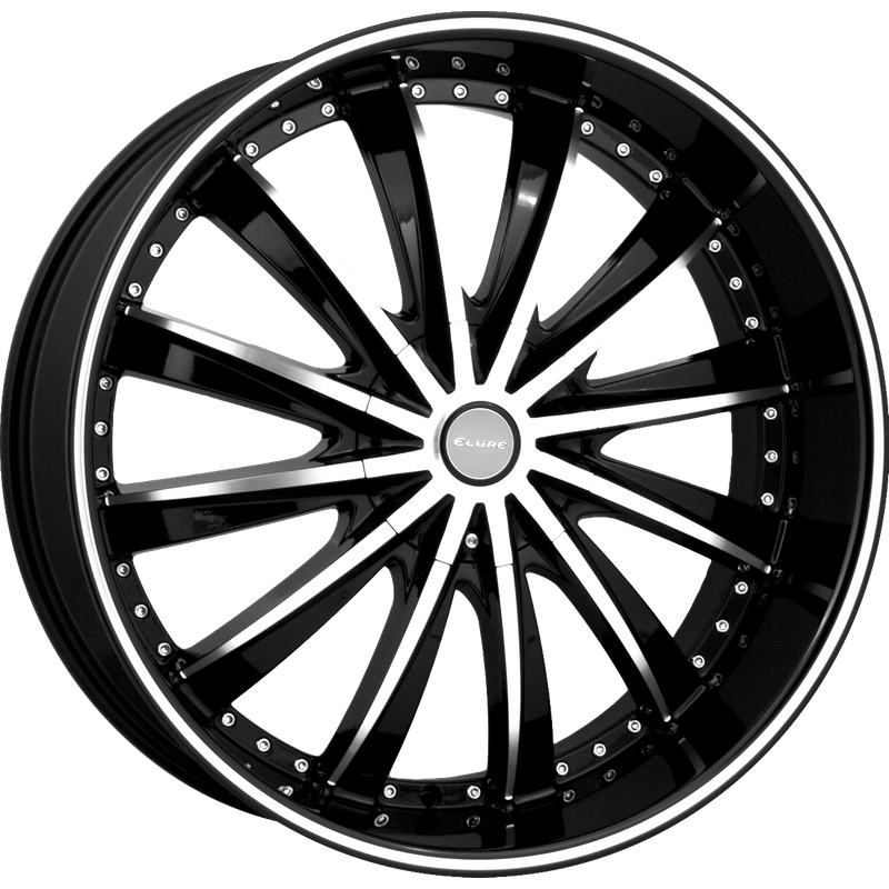 Elure 31 Machined Black Wheels - 22x8 - 5x112 Bolt Pattern — Wheels & Rims