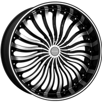 Elure 33 Machined Black Wheels - 22x8 - 5x108 Bolt Pattern — Wheels & Rims