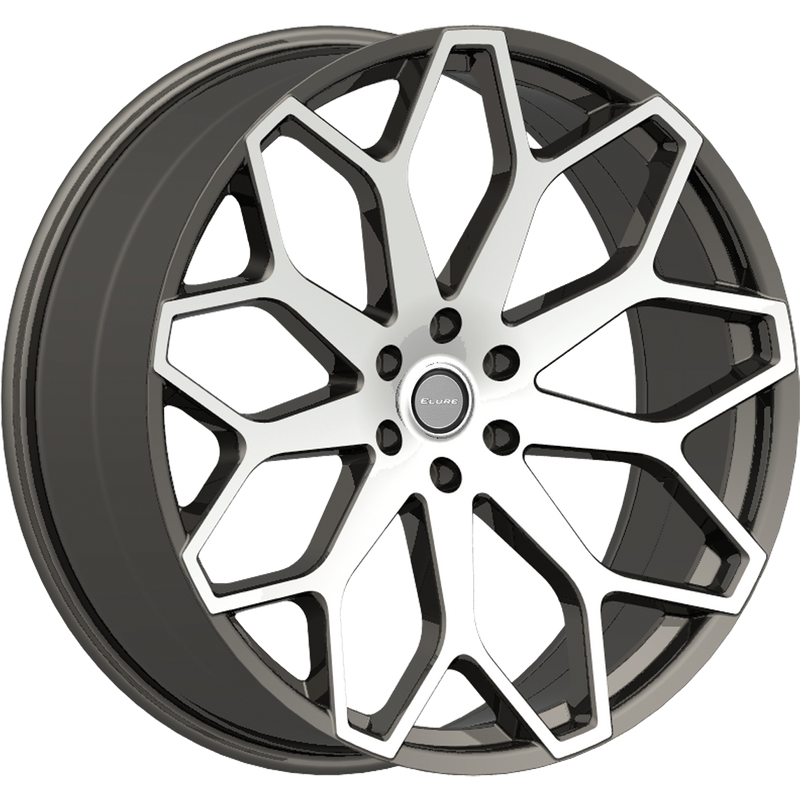 Elure Wheel 46 Machined Black - 24x8.5 - 5x120 Bolt Pattern — Wheels & Rims