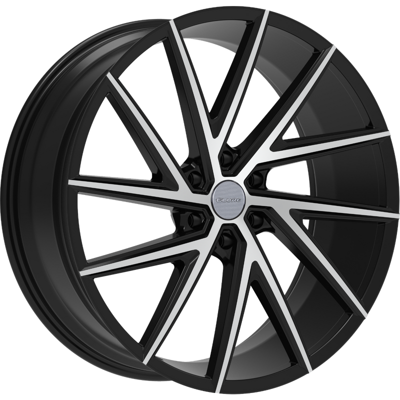Elure 50 Machined Black Wheels - 24x9.5 - 6x139.7 Bolt Pattern — Wheels & Rims