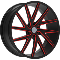 Roues Elure 50 Noires Rouges Moulées - 24x9.5 - Motif de Boulon 6x139.7