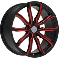 Roues Elure 51 Noir Rouge Milled - 20x8.5 - 5x114.3 - 35 Offset — Roues et jantes