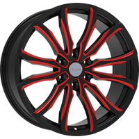 Roues Elure 52 Noir Rouge Milled - 22x9.5 - 6x139.7 - 24 Offset — Roues et jantes