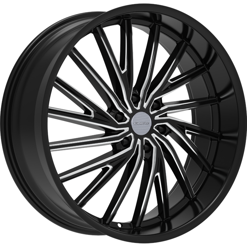 Elure 54 Black and Milled Wheels - 24x9.5 - 6x139.7 Bolt Pattern — Wheels & Rims