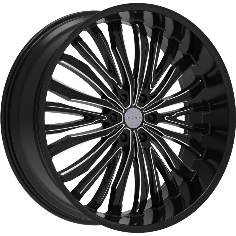 Elure Wheel 55 Black and Milled - 26x10 - 6x139.7 Bolt Pattern — Wheels & Rims