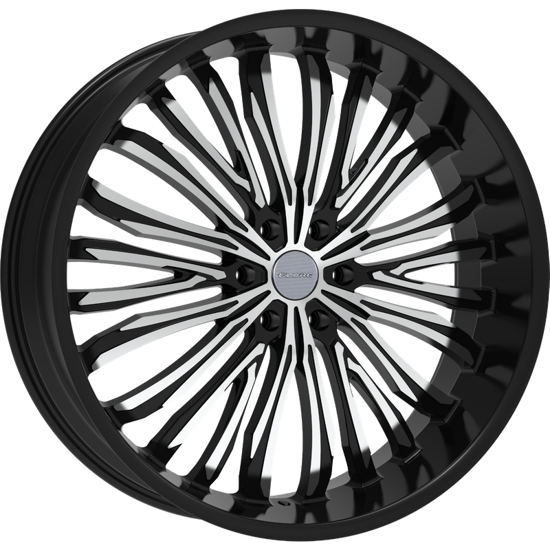 Elure 55 Machined Black Wheels - 26x10 - 6x139.7 Bolt Pattern — Wheels & Rims