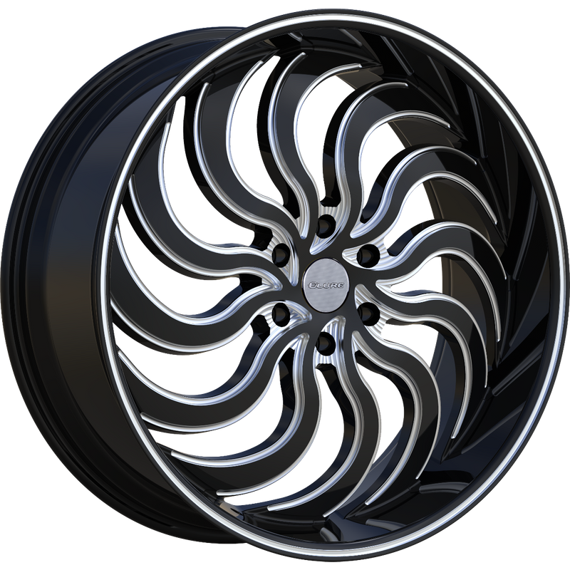 Roues Elure 57 Noires et Moulées - 22x9.5 - Motif de Boulon 6x135 — Roues et jantes