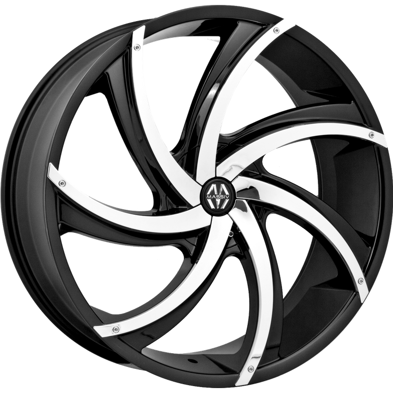 Roues Massiv 920 Noires avec Insert Chrome - 22x8.5 - 5x112
