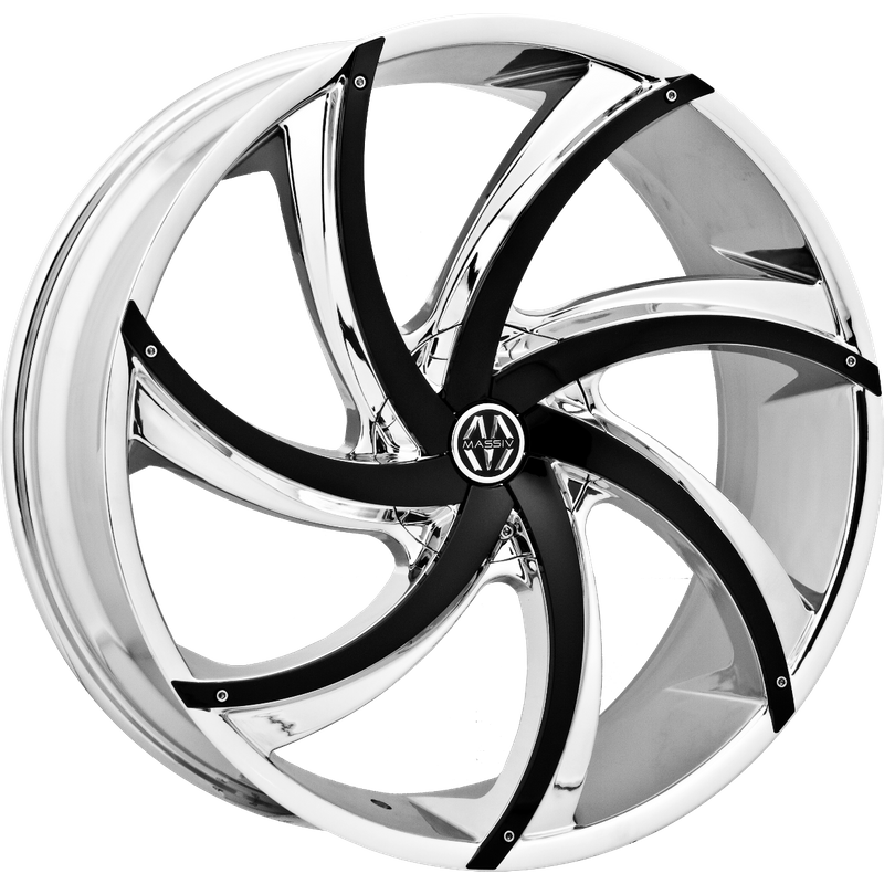 Massiv 920 Chrome Wheel with Black Insert - 22x8.5 - 5x112 — Wheels & Rims